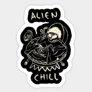 Alien Ufo Chill Sticker